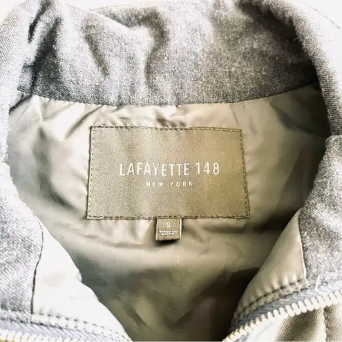 Lafayette 148 navy quilted leather vest size Small