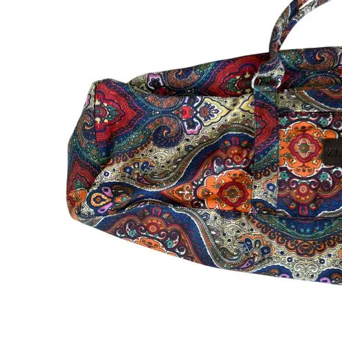 KINDFOLK Multicolor Paisley Canvas Tote Carry Yoga Mat Bag Brown