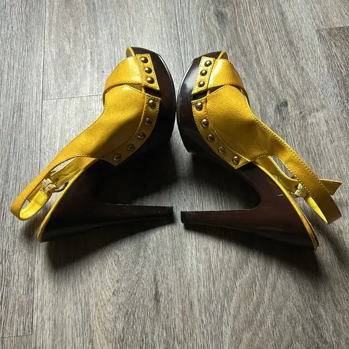 Yellow Slingback Heels by Shes Collection Size 5.5