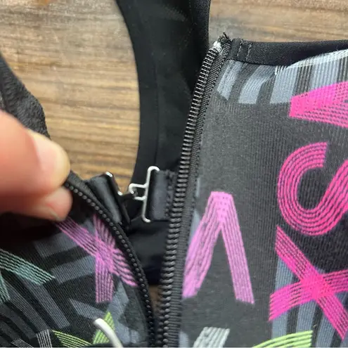 Victoria's Secret Victoria’s Secret Sport Front Zip Multicolor Logo Sports Bra Size 32C