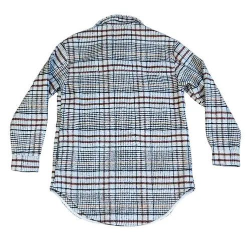 Joie  Plaid Wool Blend Shacket Fall Jacket Button Down Tan Brown Check Small