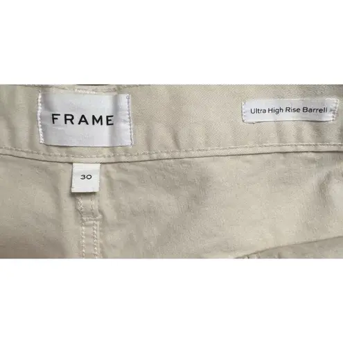 Frame Ultra High Waist Barrel Leg Jeans/women pants in Bone (new)