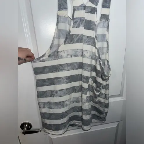 Dollcake FSL Apparel Acid Wash Fabric Loose Fit Romper Overralls Size Large White