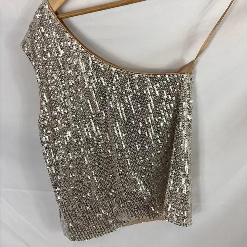 Dress the Population Romina Sparkle sequin One-Shoulder Top XS