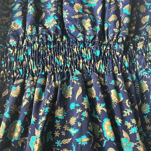 Evereve RAGA Floral Sapphire Blueprint Romper Size XS NWT