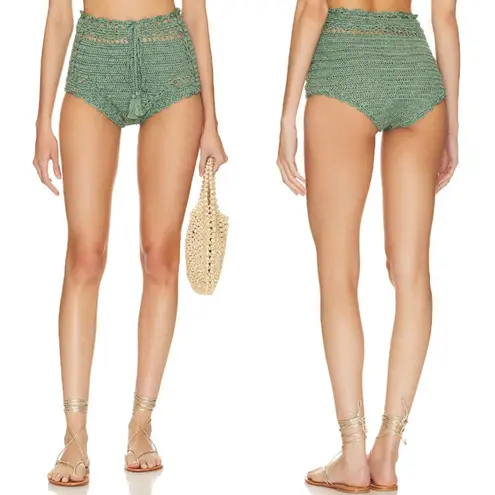 AYNI Hiedra Bikini Bottom Swim Mint Green NWT Crochet Knit Lined Sz Large