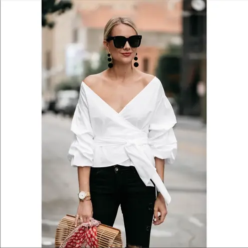 Club Monaco Bindell Floral Wrap Blouse