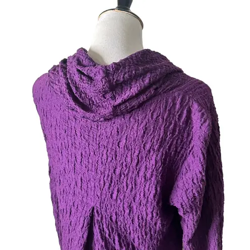 Habitat  Clothes To Live In‎ Crinkle Tunic Purple Cowl Neck Textured Women Size S