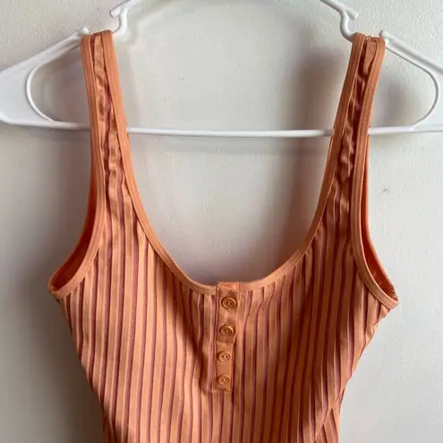 l*space NWOT L* Tangy Orange Float On Ribbed One Piece Swimsuit