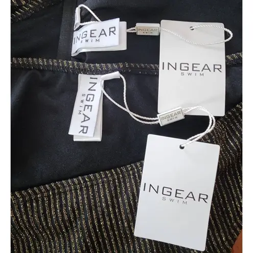 Ingear Black & Gold Metallic Striped Bikini Set – XL