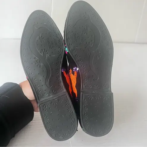 Vtg Beverly Feldman poodle dog print flats Woman Colorful Embroidery Size 6AA >