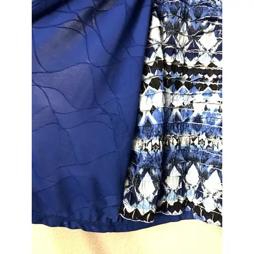 Alfred Dunner Women M Cardigan Blue Textured Open Front Top Set Office Casual