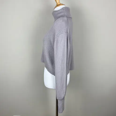 Wilfred Aritzia Sweater Small Cropped Turtleneck Merino Wool Ribbed Pullover S Purple