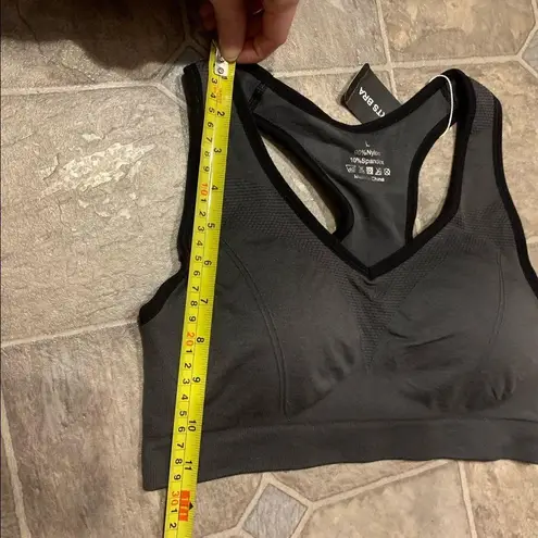 NWT Gray Padded Racerback Sports Bra Size L