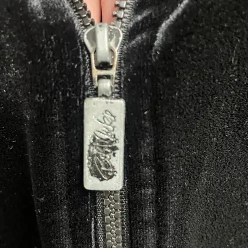 Bob Mackie Vintage Black Velvet Jacket Full Zip 2X Jewels Art To Wear Colorful