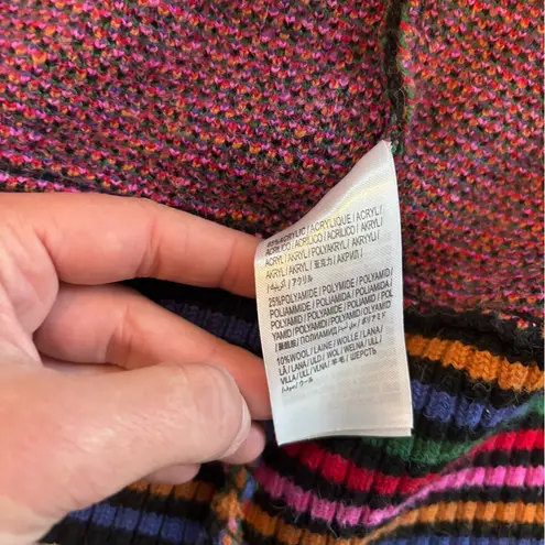 Farm Rio Rainbow Hearts Jacquard-knit Belted Cardigan Size XS