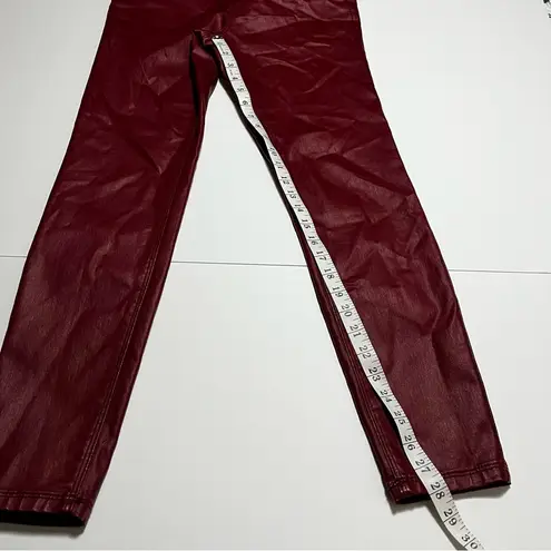 A loves A Womens Size 26 Red Merlot High Rise Ankle Skinny Coated Denim Pant NEW