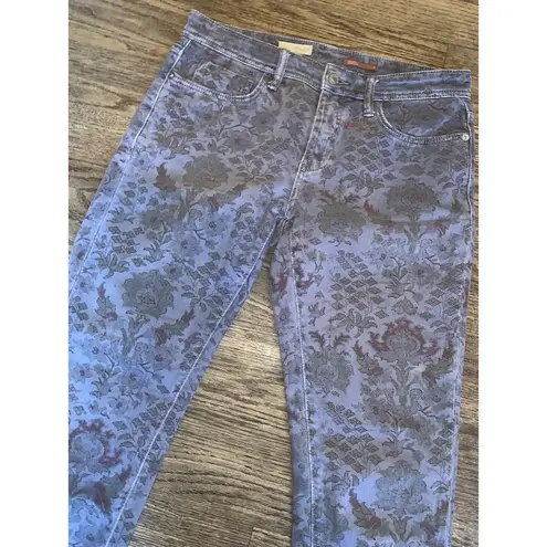 Pelicro Slim Boyfriend Printed Jeans boho straight casual denim fall anthro 98$ Blue Size 27
