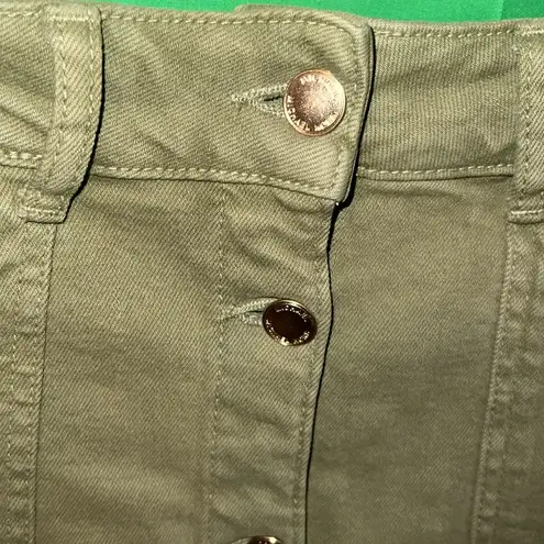 Michael Kors NWT Michael By  Olive Button-Front Denim Skirt size 6