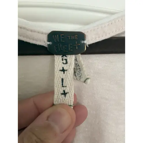 Free People  Cloud Nine Top Large Color Block Cream Beige Long Sleeve Side Slits - Image 3