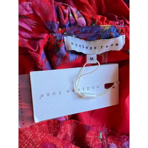 Endless Rose red floral One Shoulder Mini Dress Tiered Ruffle NEW summer