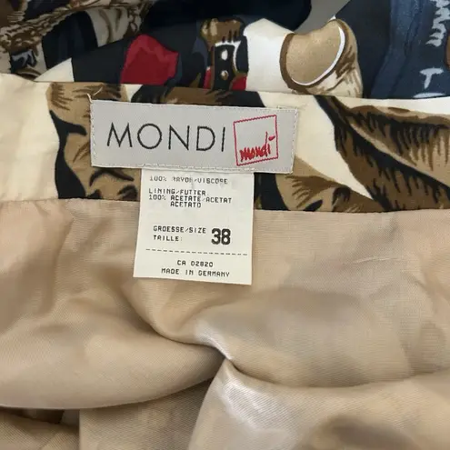 Mondi Wrap Skirt Size 38 Majestic Collection Elephant Print RARE Vintage Tan