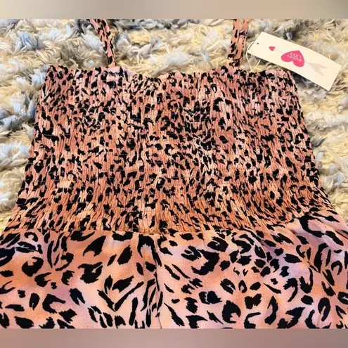 NWT Buddy Love Pink & Black Leopard Ruffle Hem Dress