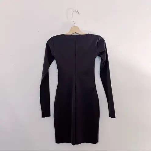 SKIMS Long Sleeve Scoop Neck Shaping Mini Dress Black
