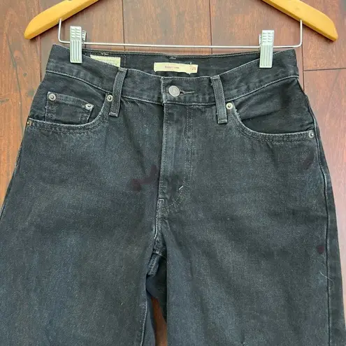 Levi's Levi’s Black Baggy Distressed Dad Jeans Size 25