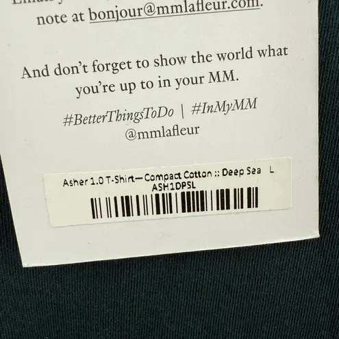 MM.LaFleur M.M.Lafleur Asher 1.0 T-Shirt Size Large Deep Sea NWT 100% Pima Cotton Peru