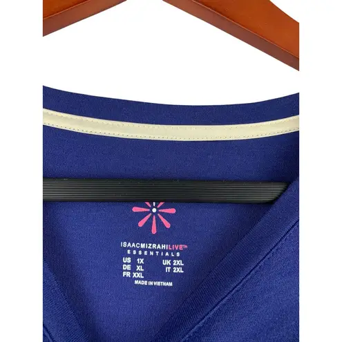Isaac Mizrahi Live Essentials Soft Navy Blue Cotton Tee Elevate Your Casual Ward Size 1X