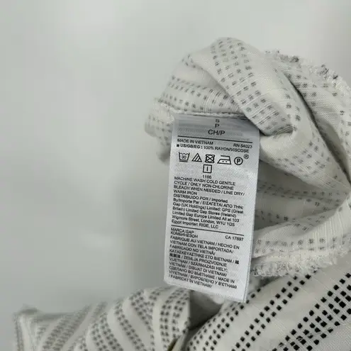 Gap  Kimono Jumpsuit White Black Dots Wide Leg Short Sleeve Belted Size S