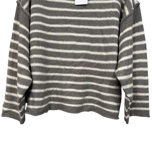 Prómesa Promesa Gray Soft White Striped Oversized Sweater Size Small NWT Womens