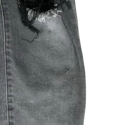 L'Agence L’Agence Womens High Line Vintage Gray Distressed Cropped Raw Hem Slim Leg Jeans