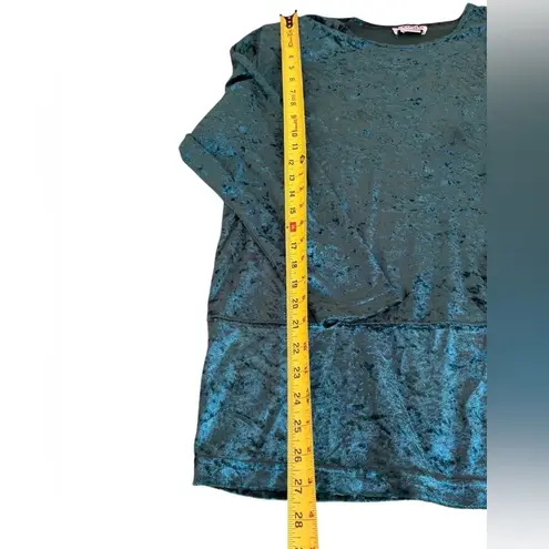 Teddi Vintage 90s Teal Green Velvet Tunic Top High Waisted Pant Set Womens Large