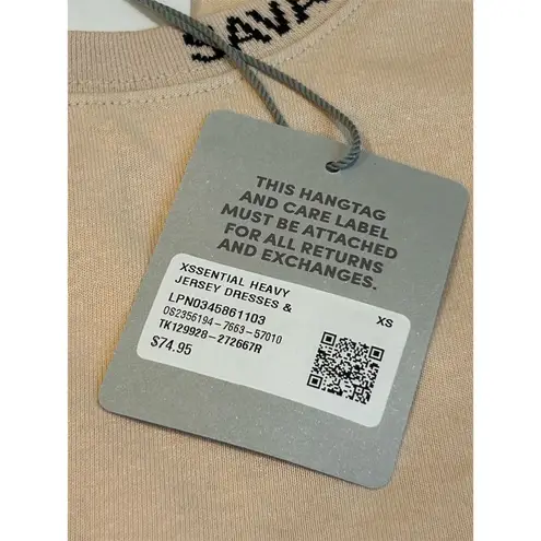 Savage X Fenty Shirt Dress Beige Oversized Graphic Tee Dress Size XS Casual