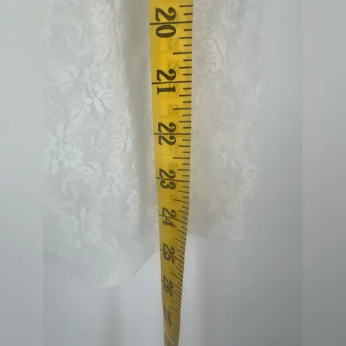 White Lace Slip Dress with Blue Accents Y2K