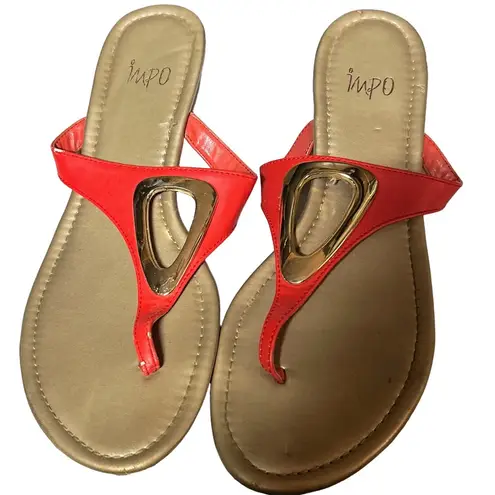 Impo Women's Sandals Size 8.5 Red and Gold