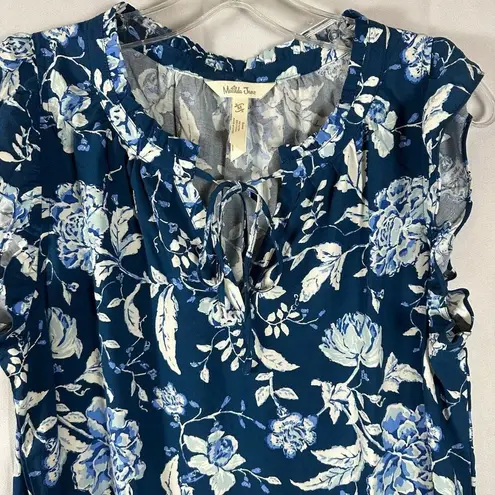 Matilda Jane Sleeveless Enchanted Garden Above Knee Dress Serenity Blue Floral M