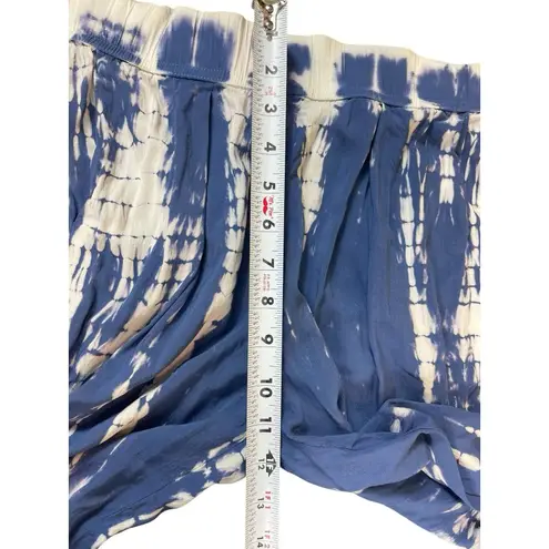 Darah Dahl Women’s Tie Dye Pants Blue White Boho Lounge Casual Lightweight M Size M