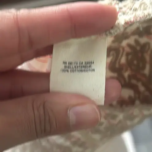 Floreat Cream Button Down Blouse 3/4 Sleeves Mandarin Collar Embroidered Office White Size 12