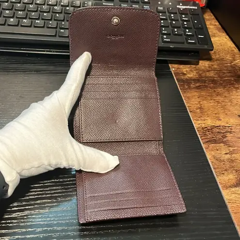 Coach  Pink/Purple Metallic Textured Leather Wallet