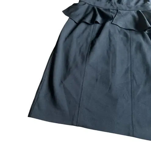 Rebecca Taylor Black Knit Peplum Dress Short Sleeve Sheath Flattering Size 6