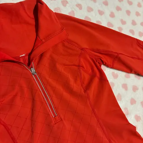 Lululemon run toasty tech half zip pullover jacket love red size 8