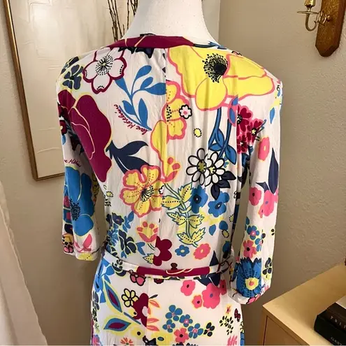 Love moschino Floral Belted Midi Jersey Dress Size 6