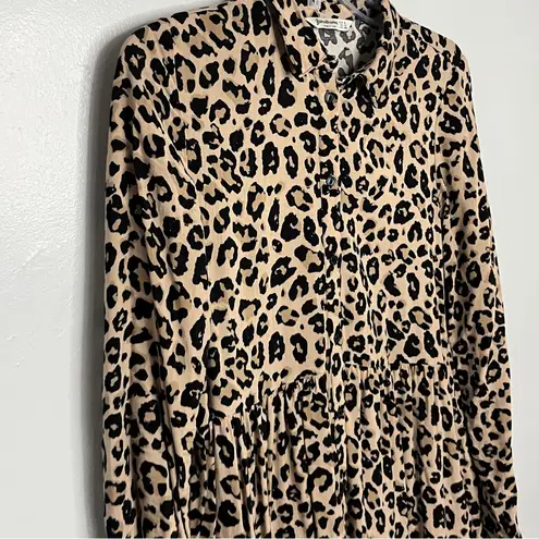 Stradivarius  Brown Leopard Long Sleeve Dress