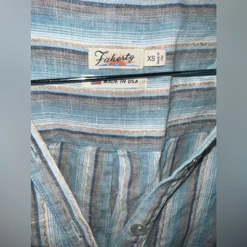 Faherty  100% Linen Shirt Dress size XS- Broken Button