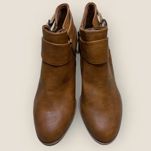 Dr. Scholl’s Women’s Kickstart Ankle Booties – Honey Brown Smooth, Size 9 (NWOB)