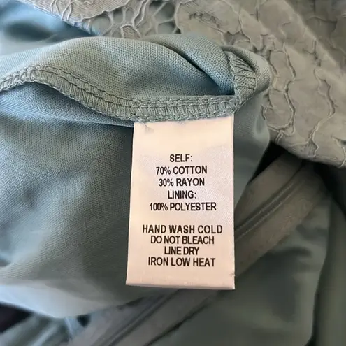 NWT Lulus Womens L Sage Green Lace Pencil Skirt Knee Length Bodycon Career Blue Size L