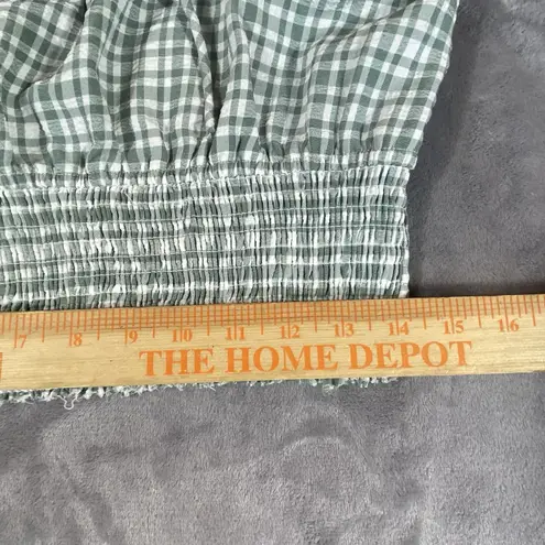 WAYF Smocked Waist Top Ruffle Sleeve Medium Farm Girl Beach Summer Fun Cropped